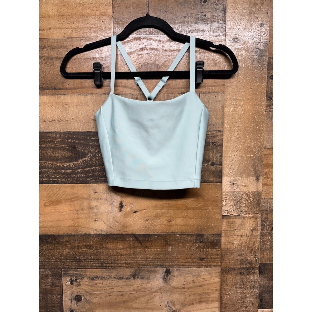 Prana Becksa Tank Top Light‎ Blue Crop Racerback Yoga Camisole Womens Size Small